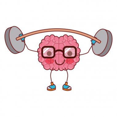 karikatür gözlüklü tren kahverengi kontur ile renkli siluet sakin ifade ile beyin