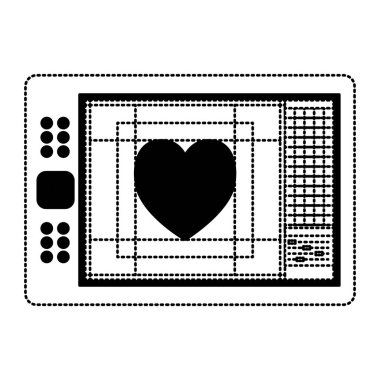 çizim tablası tablet siyah noktalı kontur renk paleti ve kalp tasarımı ile