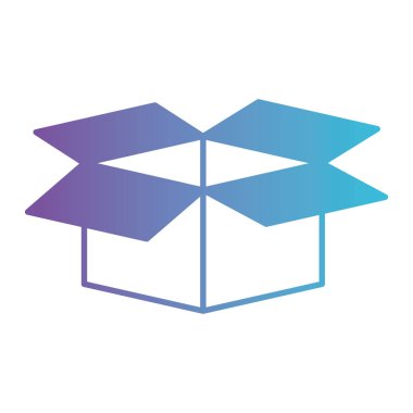 karton kutu bozulmuş mor mavi kontur için açıldı