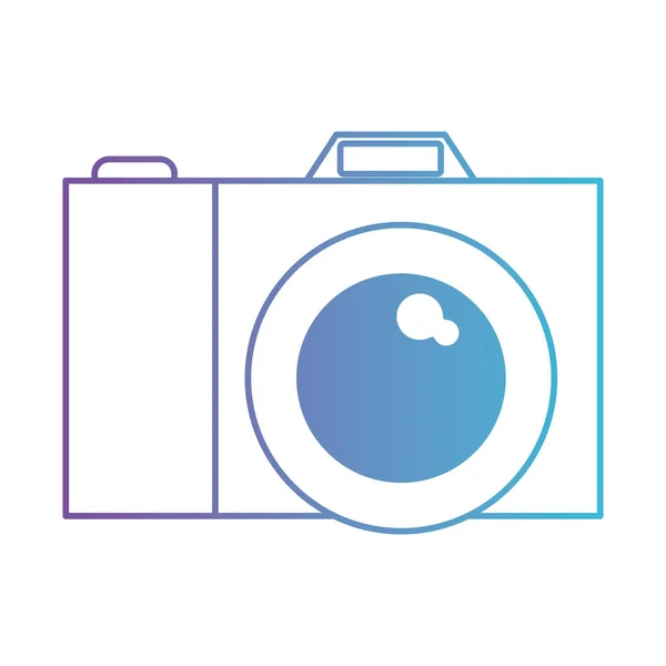 Foto camera-pictogram in de aangetaste paars tot blauw contour — Stockvector