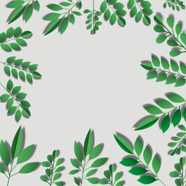 şirin dekoratif çerçeve yapraklar