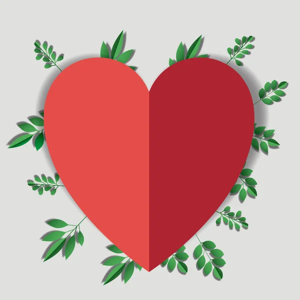 Καρδιά με floral διακόσμηση — Διανυσματικό Αρχείο