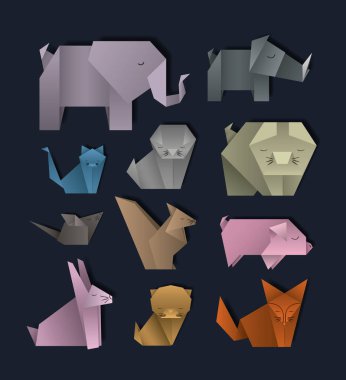 hayvan dijital el sanatları Icons set