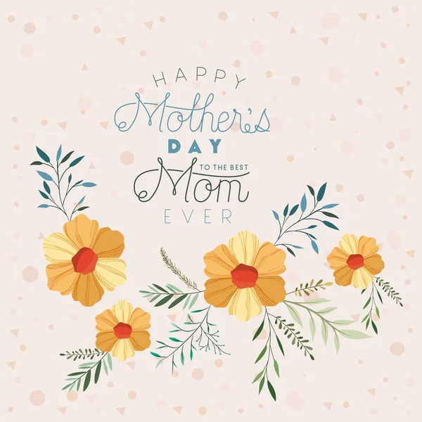 Glücklicher Muttertag handgemachte Schriftpostkarte — Stockvektor