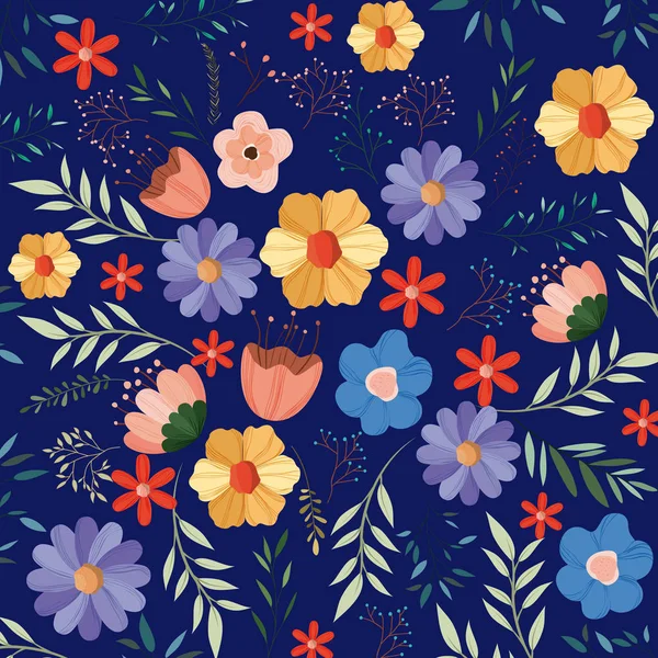 花卉装饰复古风格 — 图库矢量图片