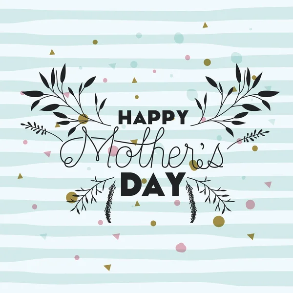 Mutlu anneler günü el yapımı yazı tipi kartpostal — Stok Vektör