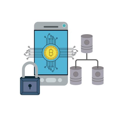 bitcoin dijital para güvenli ağ smartphone içinde