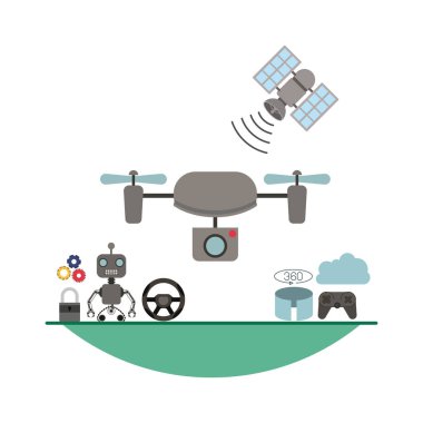 fütüristik teknoloji Icons set