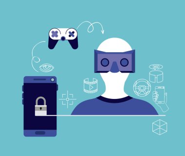 sanal gerçeklik teknolojisi Icons set