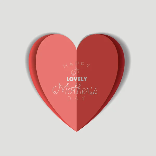 Happy mothers day with heart card — Stock Vector