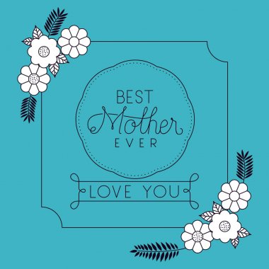 mutlu anneler günü çiçek dekorasyon kartı ile