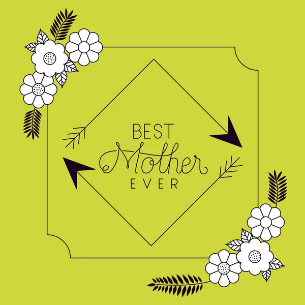 Glücklicher Muttertag mit Blumenschmuckkarte — Stockvektor