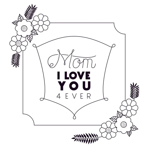 Heureuse fête des mères avec carte de décoration florale — Image vectorielle