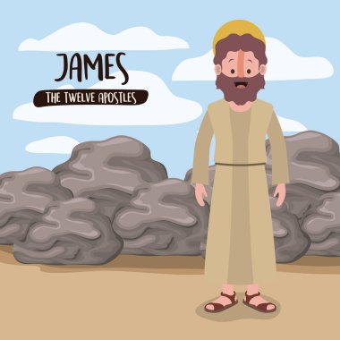 james ile Oniki Havariler poster renkli siluet kayalarda yanındaki çölde sahnesinde