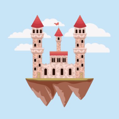 masal ile bulutlar gökyüzünde renkli Kalesi