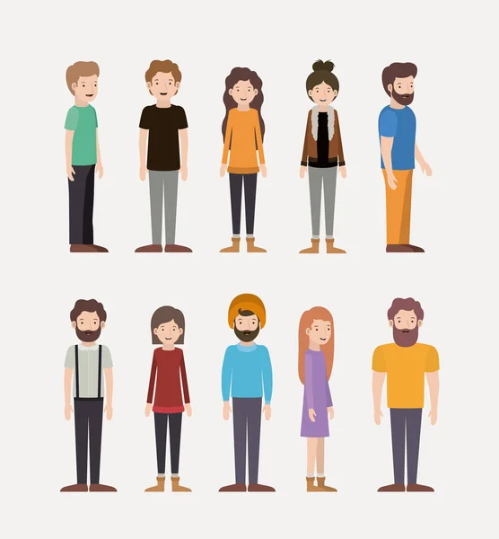 Group of people teamwork characters — Stock Vector
