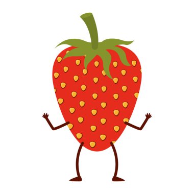 meçhul karikatür çilek meyve renk beyaz arka plan