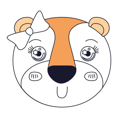 yüz kadın dişi aslan hayvan mutluluk ifadesi yay dantel ile siluet renk bölümleri