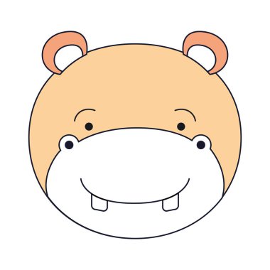 siluet renk bölümleri erkek hippo hayvan mutluluk ifade yüz