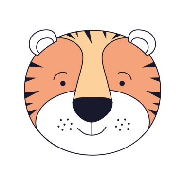 siluet renk bölümleri erkek kaplan hayvan mutluluk ifade yüz