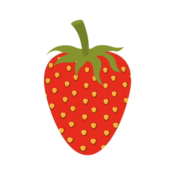 Fond blanc de fraise fruits à colorer — Image vectorielle