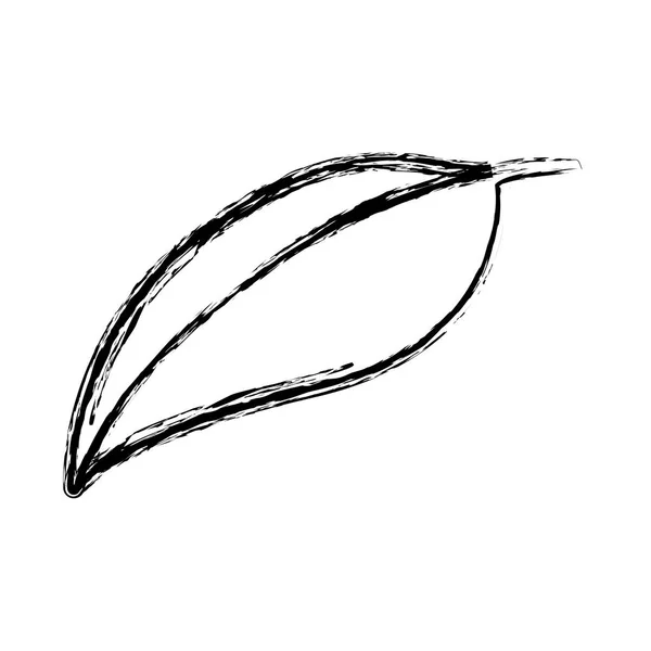 Monokrom suddig silhuetten av blad från körsbär — Stock vektor
