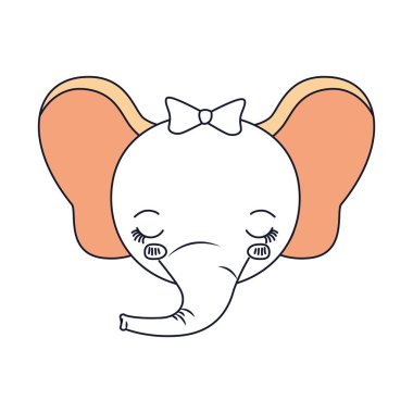 ifade siluet renk bölümleri yüz dişi fil hayvan gözleri kapalı