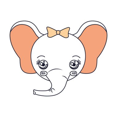 siluet renk bölümleri dişi fil hayvan hoş ifade yüz