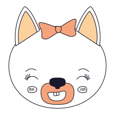 siluet renk bölümleri dişi kedi hayvan ifade gülümseyen yüz