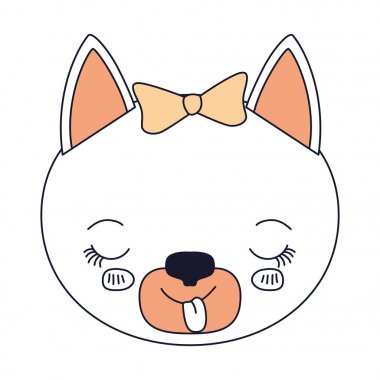 siluet renk bölümleri dil ifade yapışmasını dişi kedi hayvan yüz