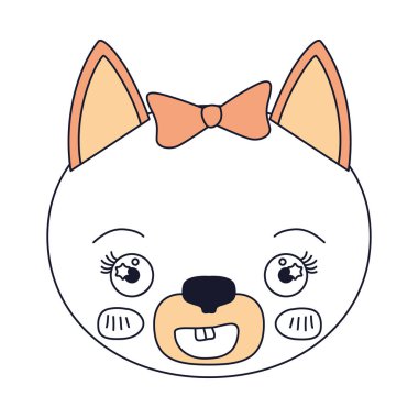 Dişi kedi hayvan mutluluk ifade siluet renk bölümleri yüz