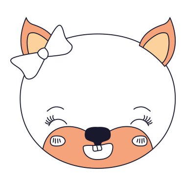 Dişi kedi hayvan gözleri kapalı ve mutluluk ifade siluet renk bölümleri yüz