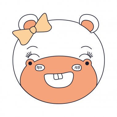 siluet renk bölümleri kadın su aygırı hayvan gülümsemek ifade yüz