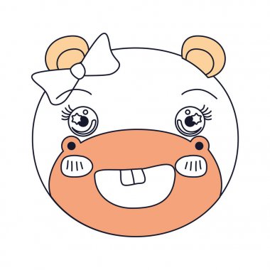 siluet renk bölümleri kadın su aygırı hayvan çok güzel ifade yüz