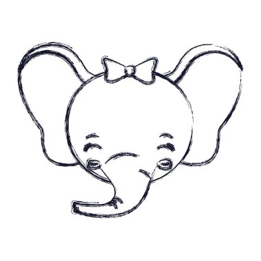 bulanık siluet yüz dişi fil hayvan gözleri kapalı ve mutluluk ifade