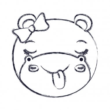 dil ifade yapışmasını kadın su aygırı hayvan siluet yüzü bulanık