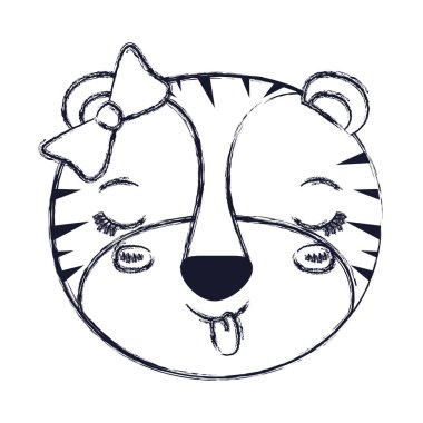 dişi kaplan hayvan dil ifade yapışmasını siluet yüzü bulanık