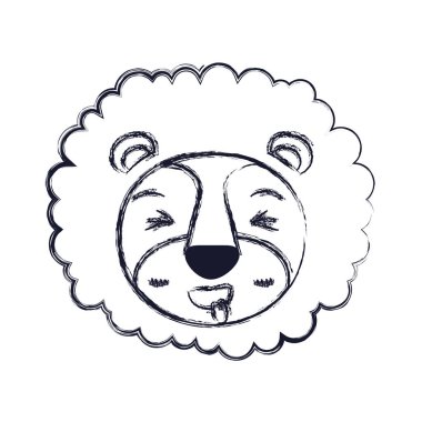 dil ifade yele ile dışarı yapışmasını aslan siluet sevimli yüzü bulanık