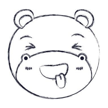 dil ifade yapışmasını hippo siluet sevimli yüzü bulanık