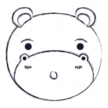 bulanık siluet su aygırı, sevimli yüz ifadesi gözleri kapalı şaşırttı.