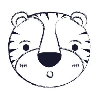 Tiger bulanık siluet sevimli yüz ifadesi şaşırttı