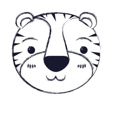 Kaplan mutluluk ifadesinin siluet sevimli yüzü bulanık