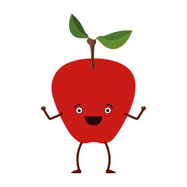 elma meyve karikatür ile beyaz arka plan