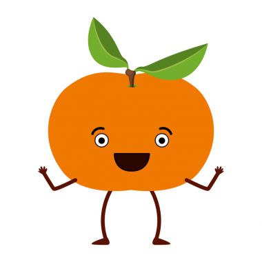 mandalina meyve karikatür ile beyaz arka plan