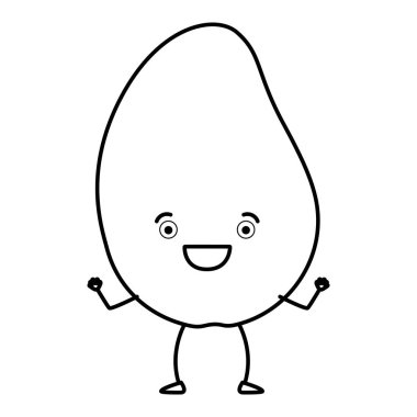 tek renkli karikatür mango meyve silüeti