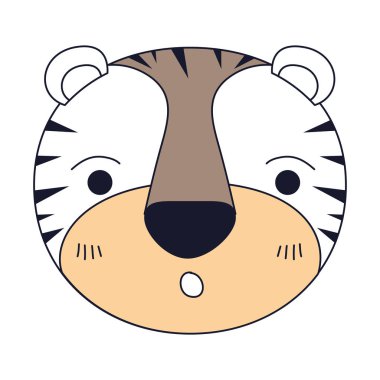 siluet renk bölümleri Tiger sevimli yüz ifadesi şaşırttı