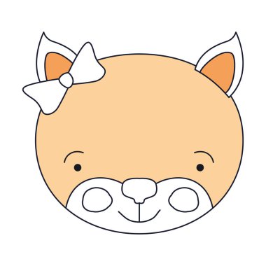 yüz dişi yavru kedi hayvan mutluluk ifadesi yay dantel ile siluet renk bölümleri