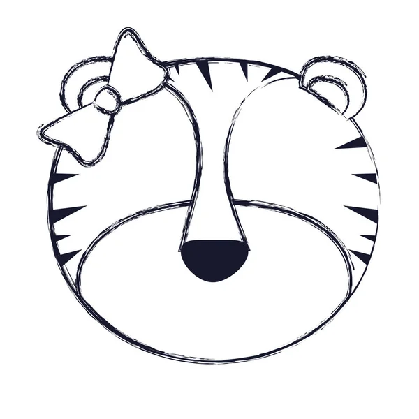Rozmazané siluety anonymní tygřice zvířete s krajkou luk — Stockový vektor