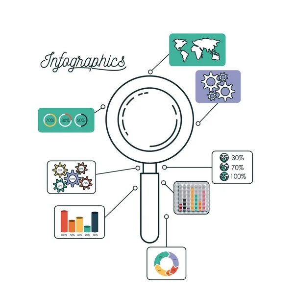 Infografías y estadísticas sobre de investigación — Archivo Imágenes Vectoriales