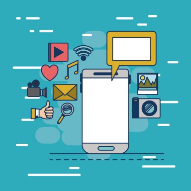 renkli dekoratif arka plan cihaz teknik smartphone multimedya uygulama